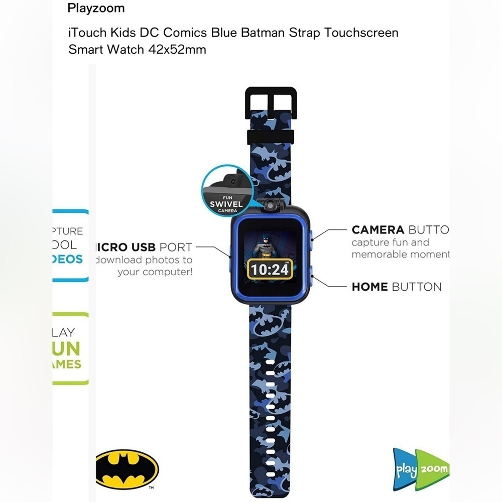 iTouch Kids DC Comics Blue Batman Strap Touchscreen Smart Watch 42x52mm